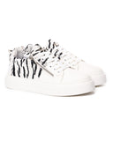 White Duo-Zipped Custom Sneakers For Women (2)