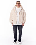 Beige Plush Zipper Hoodie with 3D Embroidery (7)