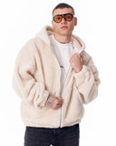 Beige Plush Zipper Hoodie with 3D Embroidery (3)
