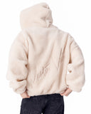 Beige Plush Zipper Hoodie with 3D Embroidery (2)