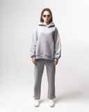Rumi 3D Printed Oversized Gray Hoodie Jogger Set