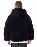 Black Plush Zipper Hoodie with 3D Embroidery (10)