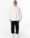 Minimalist Sleeve Printed White Oversized Hoodie (8)