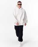 Minimalist Sleeve Printed White Oversized Hoodie (7)