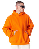 Minimalist Sleeve Printed Orange Oversized Hoodie (4)
