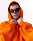Minimalist Sleeve Printed Orange Oversized Hoodie (2)