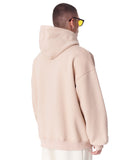 Minimalist Sleeve Printed Beige Oversized Hoodie (4)