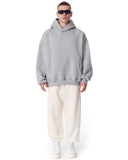 Minimalist Sleeve Printed Gray Oversized Hoodie (7)