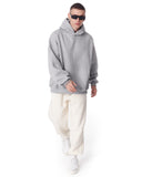 Minimalist Sleeve Printed Gray Oversized Hoodie (5)