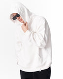 Puff Hood Oversized White Hoodie