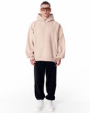 Puff Hood Oversized Beige Hoodie (8)