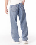 Men's Baggy Fit Light Blue Jeans with Denim Drawstring (8)