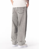 Men's Baggy Fit Gray Jeans with Denim Drawstring (4)