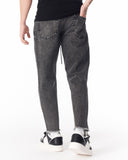 Men's Faded Black Straight Leg Raw Hem Jeans (8)