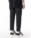 Men's Black Straight Leg Raw Hem Jeans (3)