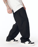 Adjustable Cuff Black Wide-Leg Trousers (7)