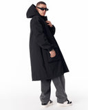 Men's Waterproof Softshell Long Jacket in Black