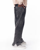 Washed Black Relaxed Fit Sweatpants For Men (5)