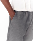 Relaxed Fit Ribbed Gray Sweatpants With Drawstring (4)