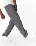 Relaxed Fit Ribbed Gray Sweatpants With Drawstring (8)