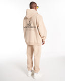 Regalia Crown Oversized Hoodie Beige Tracksuit Set (7)