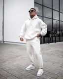 Regalia Crown Oversized Hoodie White Tracksuit Set