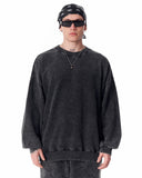 Men's Washed Black Oversized Sweatshirt