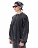 Men's Washed Black Oversized Sweatshirt (2)