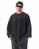 Men's Washed Black Oversized Sweatshirt (4)