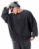 Men's Washed Black Oversized Sweatshirt (5)