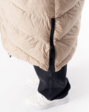 Oversized Long Cream Puffer Coat with High Collar (5)