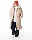 Oversized Long Cream Puffer Coat with High Collar (7)