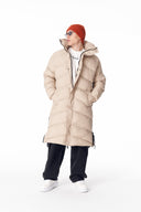 Oversized Long Cream Puffer Coat with High Collar (8)