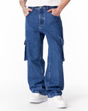 Baggy Fit Denim Cargo Jeans (6)