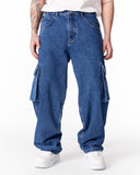 Baggy Fit Denim Cargo Jeans (4)