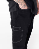 Designer's Stitches Black Jeans With Drawstring (3)