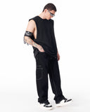 Designer's Stitches Black Jeans With Drawstring (8)