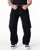 Designer's Stitches Black Jeans With Drawstring (4)
