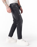 Ripped Detail Slim Fit Jeans in Washed Black (6)