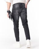 Ripped Detail Slim Fit Jeans in Washed Black (4)