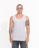 Men's Ribbed Gray Tank Top with 3D Print (2)