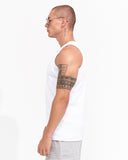 Men's Ribbed White Tank Top with 3D Print (6)