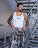Men's Ribbed White Tank Top with 3D Print