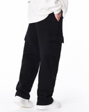 Men's Fleece Black Cargo Sweatpants (4)