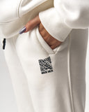 Sigilio QR Printed Oversized White Hoodie Jogger Set (7)