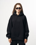 Insignio 3D Embroidered Designer Oversized Black Hoodie Jogger Set