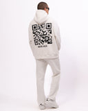 Sigilio QR Code Oversized White Hoodie Tracksuit Set (13)