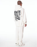Sigilio QR Code Oversized White Hoodie Tracksuit Set (10)