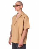 Jointer Button Oversized Beige T-shirt (2)
