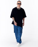 Asymmetrical Oversized Black T-Shirt (3)